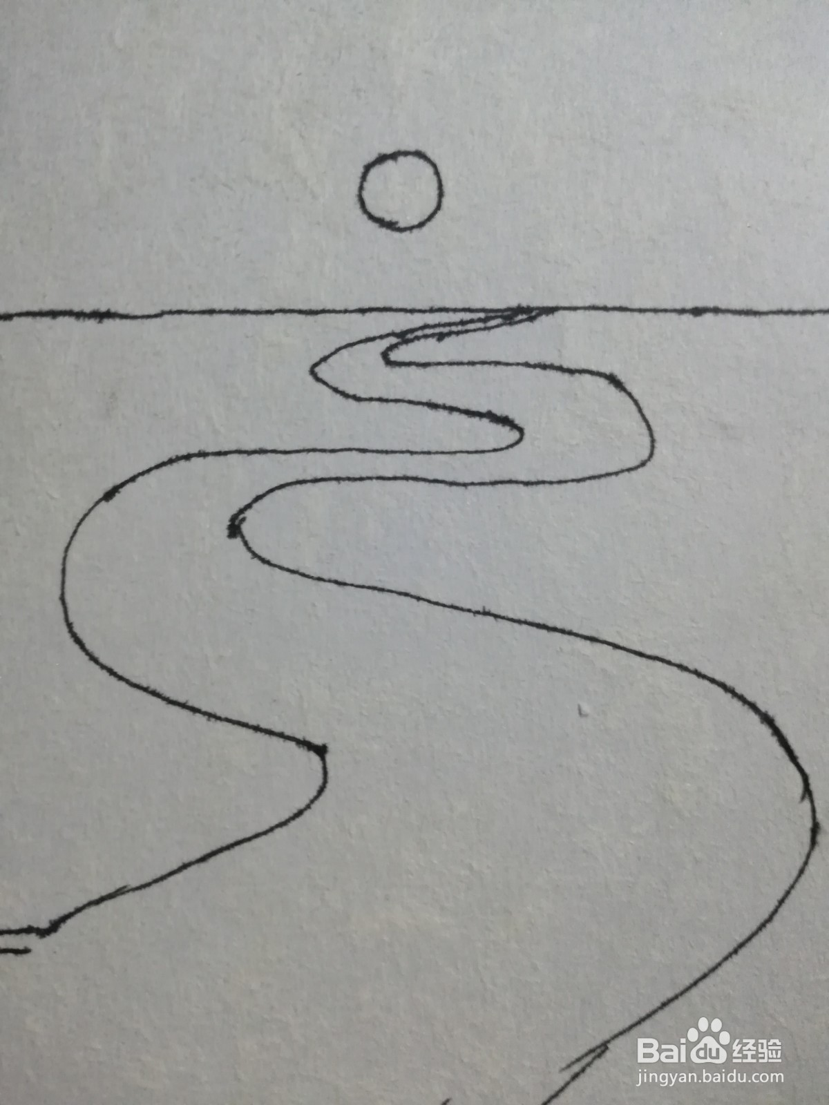 长河落日圆的简笔画