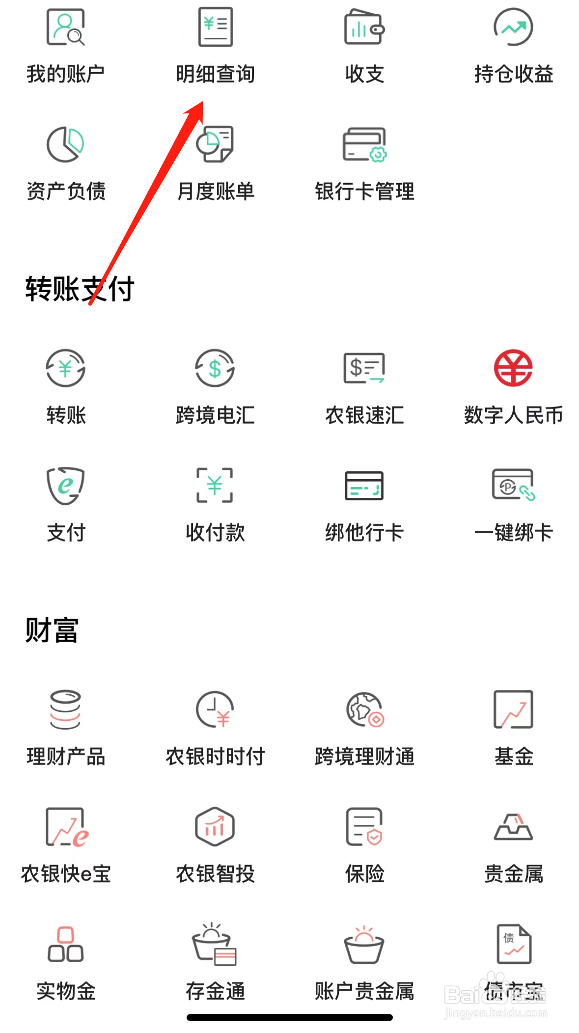 中国农业银行如何查看明细查询