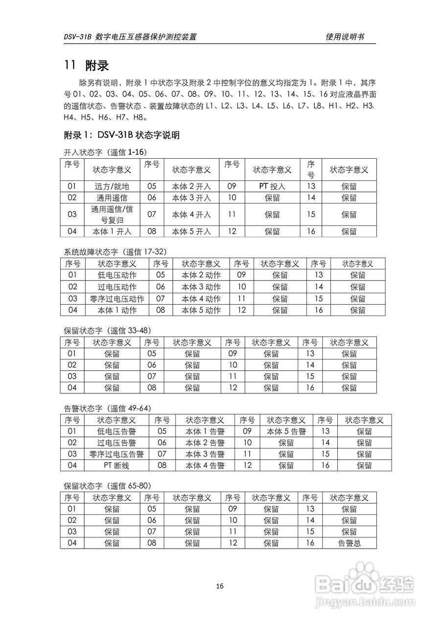 天能DSV-31B数字电压互感器保护测控装置说明书:[2]