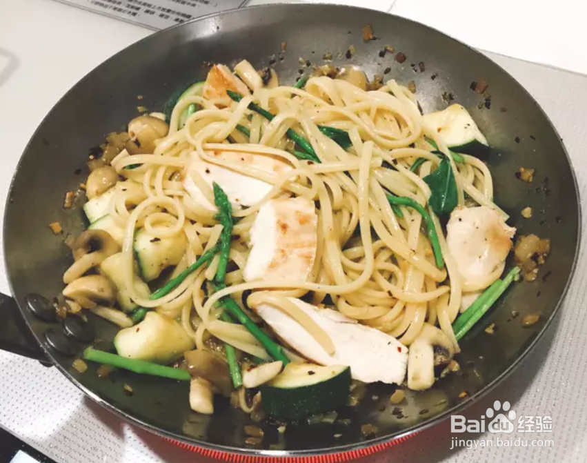 清炒鸡胸细扁面