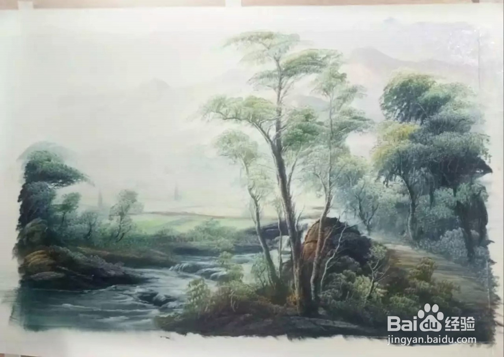 风景油画-刀画的过程