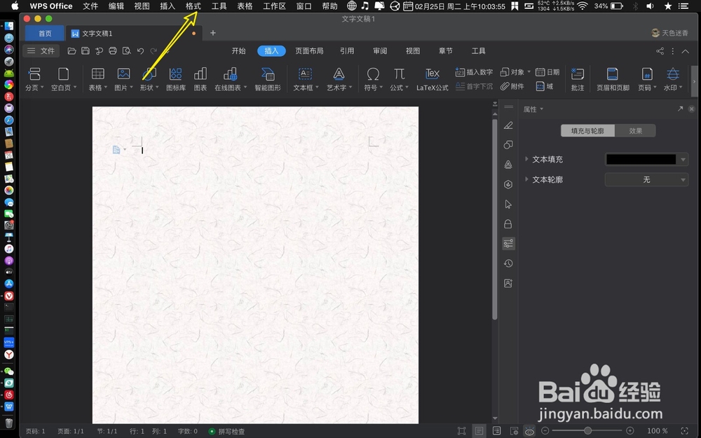 Mac WPS怎么给背景插入纹理