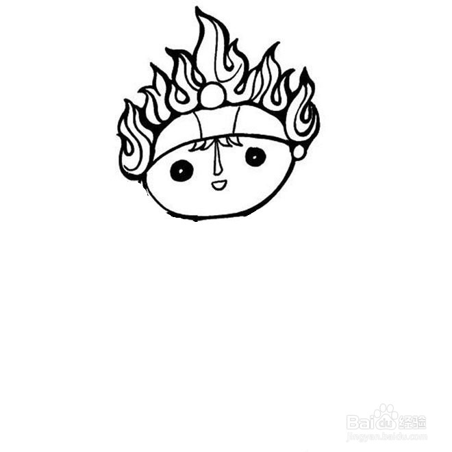 卡通福娃的简笔画