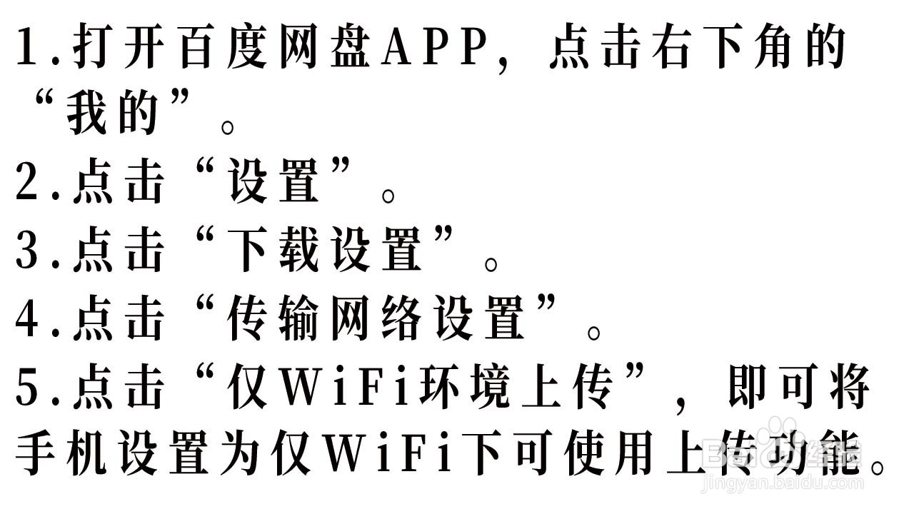 百度网盘如何设置仅WiFi下可使用上传功能