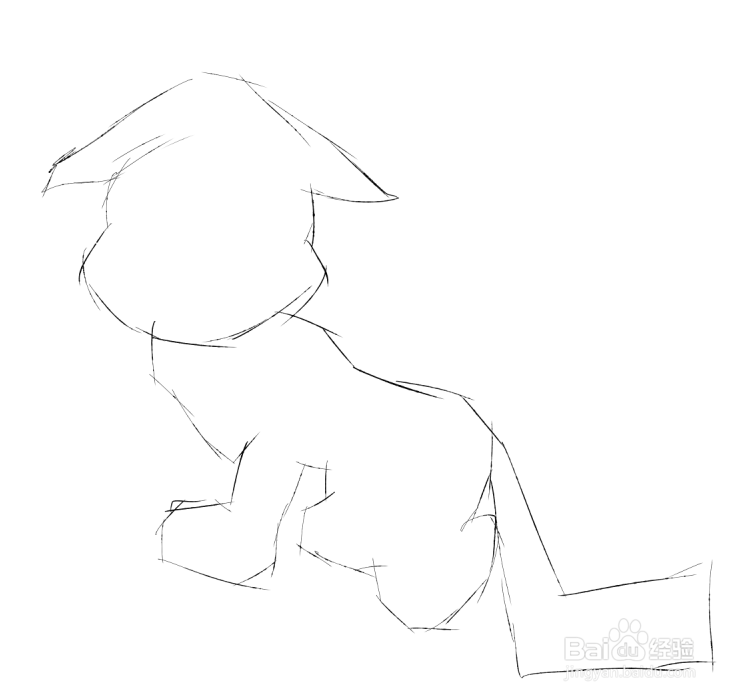 简笔画---卡通版悲哀的小狗画法