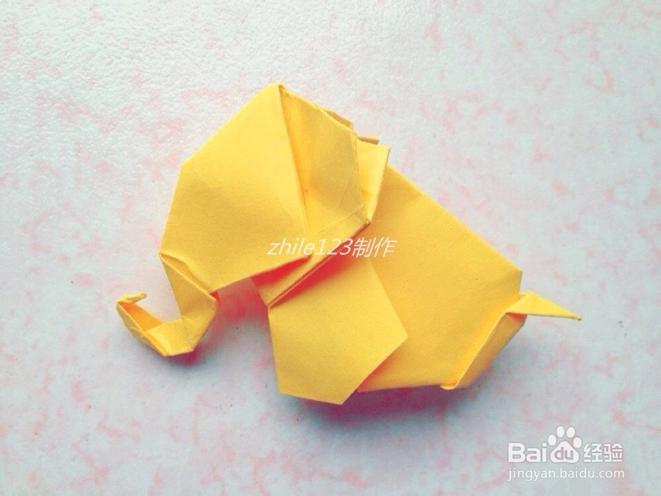 手工折纸制作：[21]一起折:大象