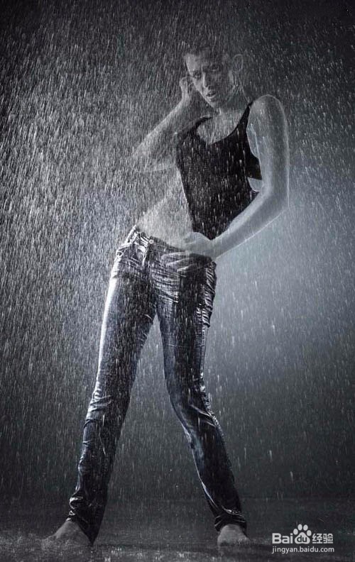 PS雨中美女合成教程