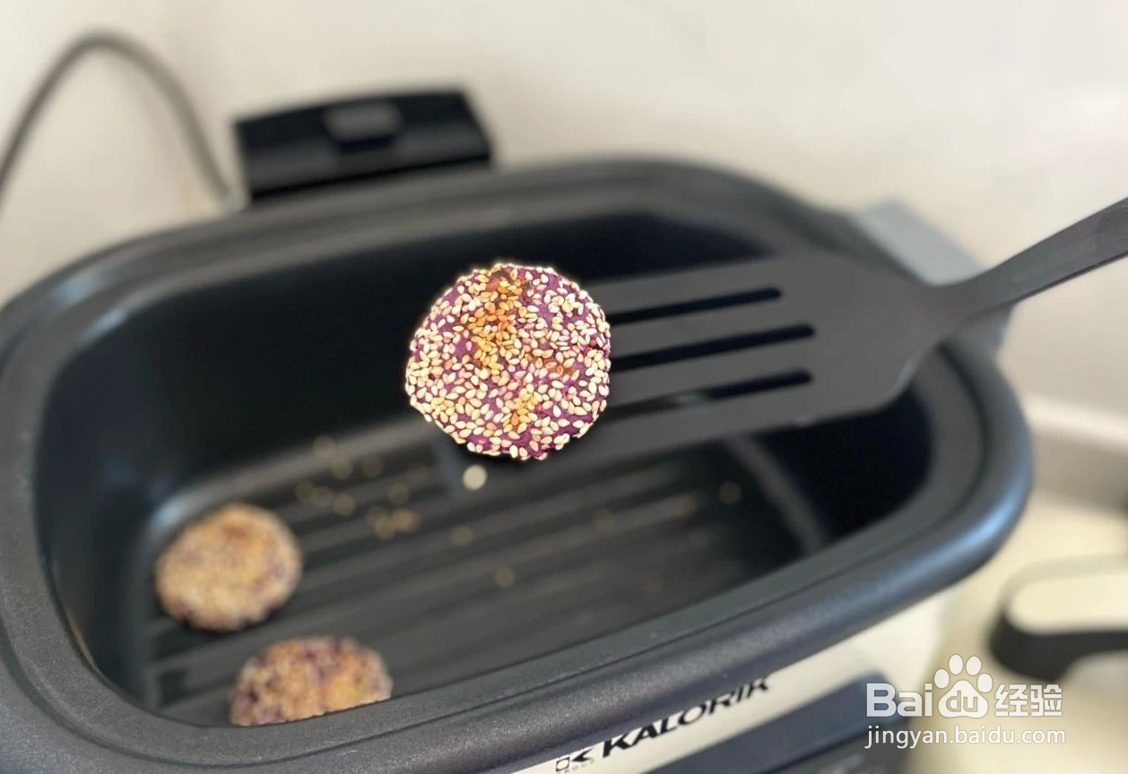 紫薯芝麻饼怎么做