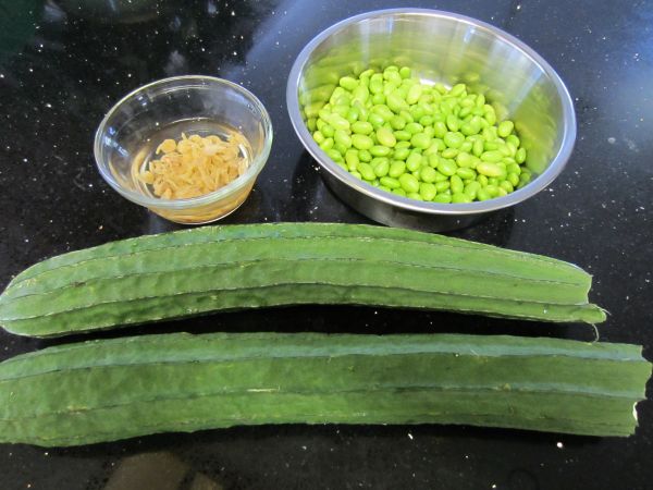丝瓜开洋炒毛豆