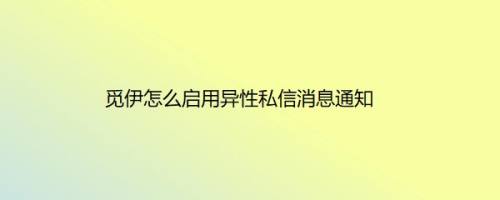 觅伊怎么启用异性私信消息通知