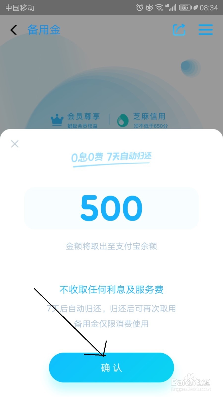 支付宝怎样开通备用金