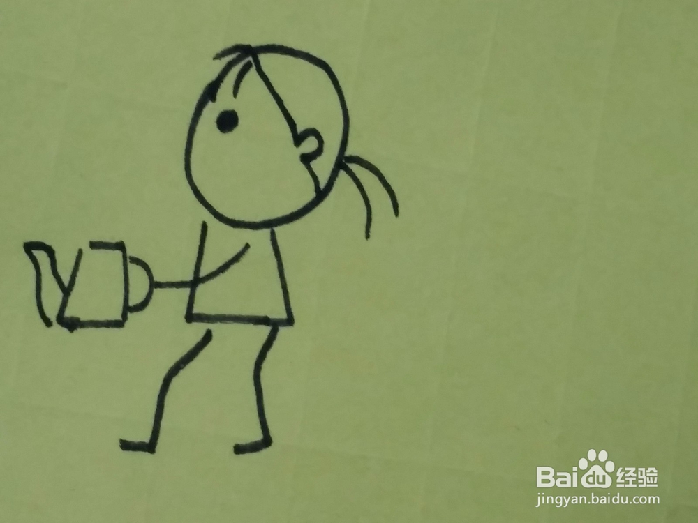 烧水的妈妈儿童简笔画