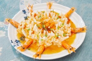 花开富贵虾的做法