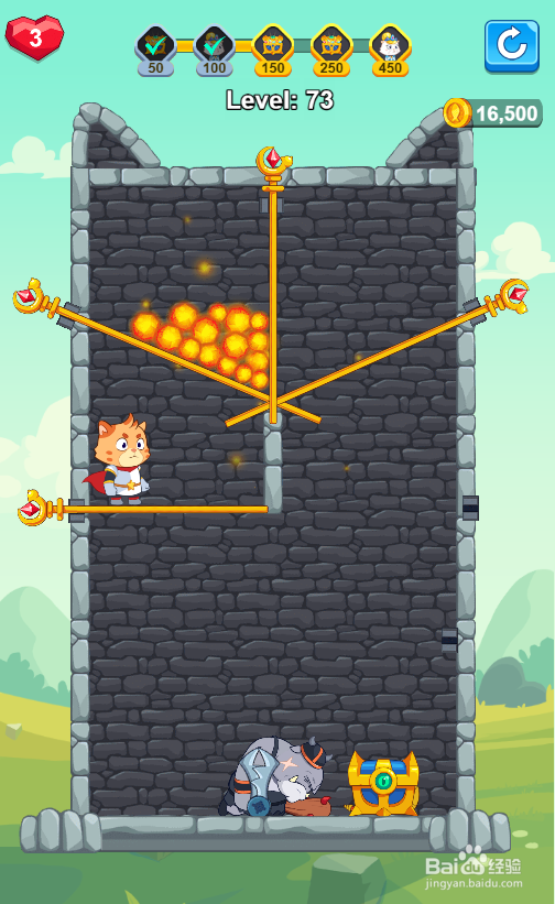 Hero Save the Princess的Level 73怎样通过