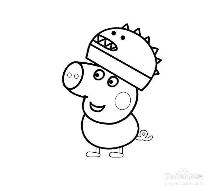 怎么画乔治和滑板车简笔画