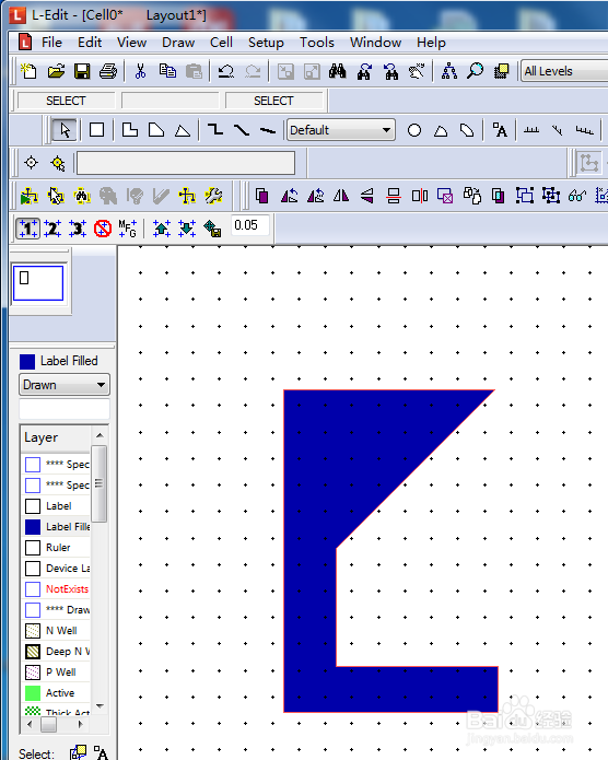 Tanner L-edit中图案的水平和竖直分割