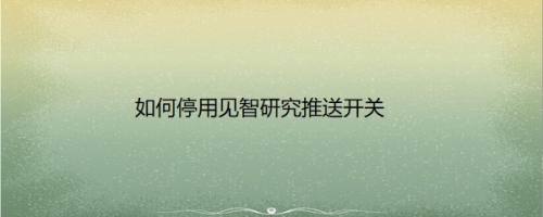 如何停用见智研究推送开关