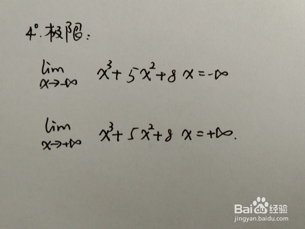 怎么画函数y=x^3+5x^2+8x的图像？