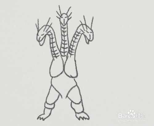 三头龙基多拉简笔画