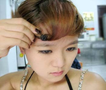 怎样通过短发扎芒果盘发？