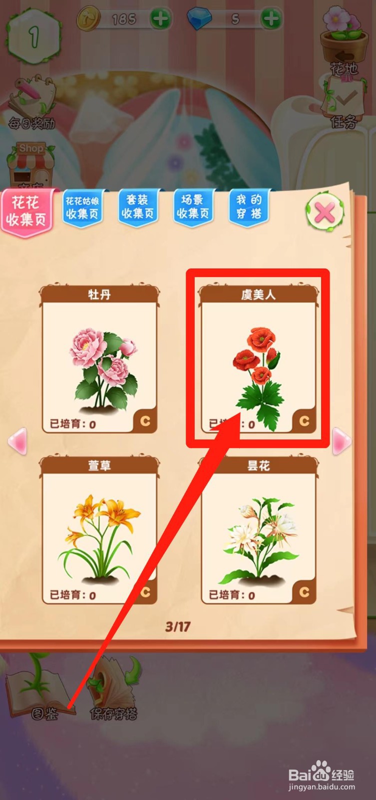 花花姑娘之魔法花园如何查看虞美人稀有度