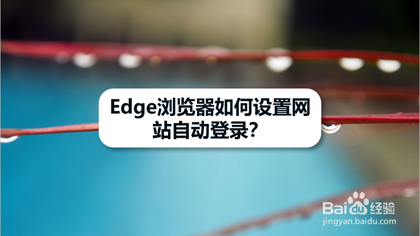 Edge浏览器如何设置网站自动登录