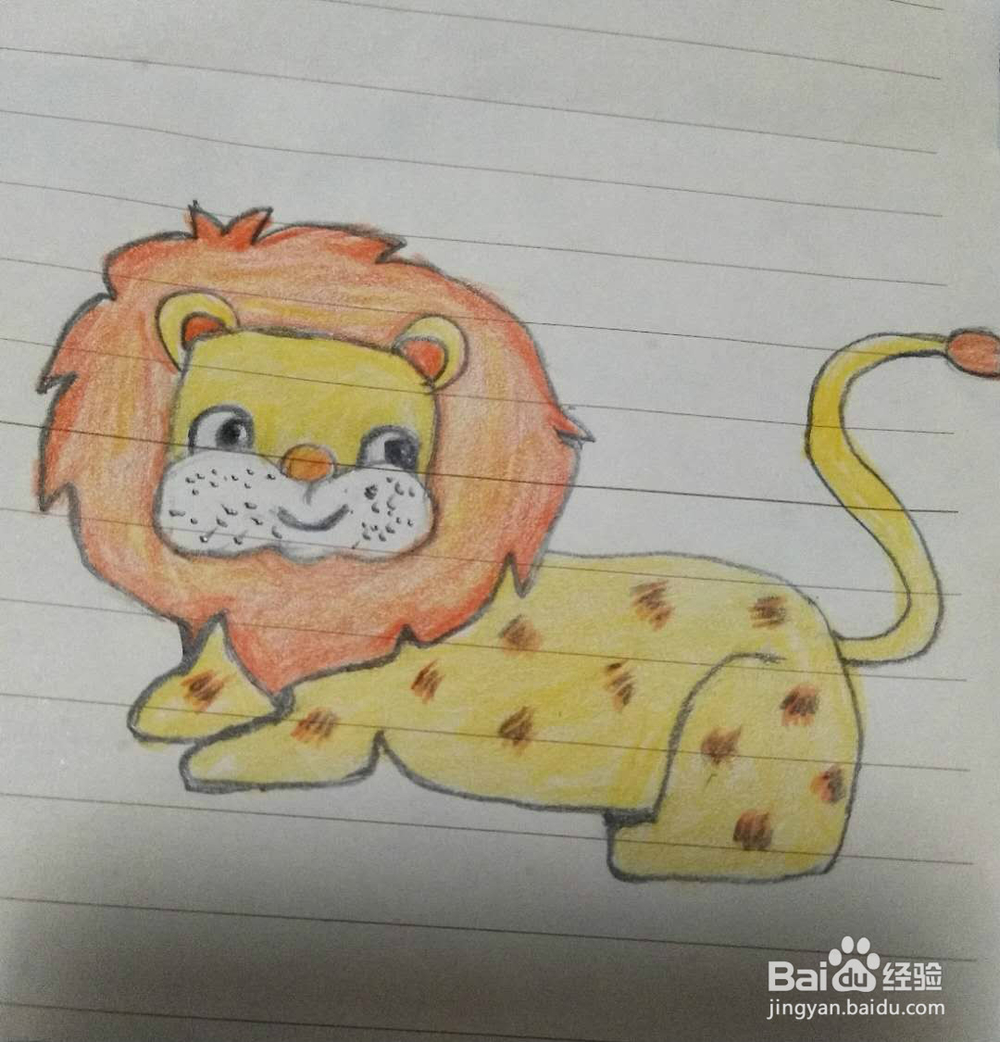 简笔画狮子怎么画呢