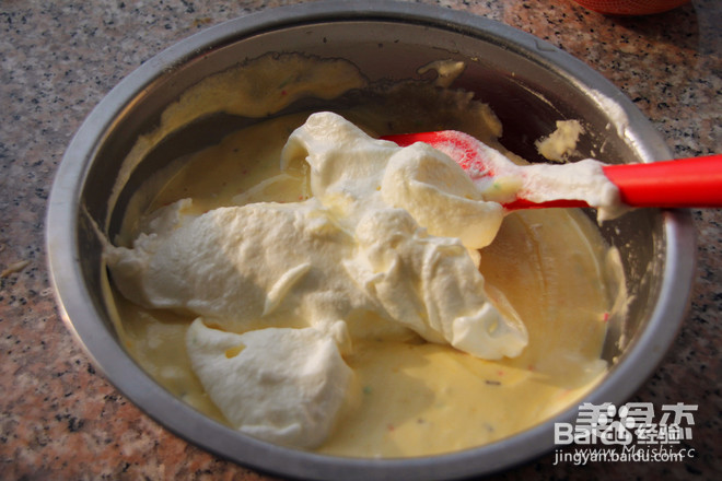 彩糖戚风的做法