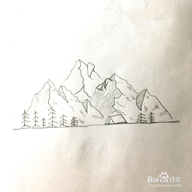 山景的简笔画怎么画