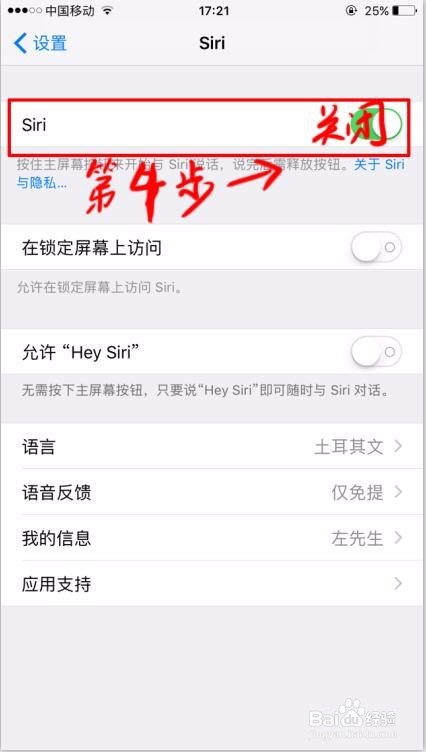 苹果手机怎么取消语音控制