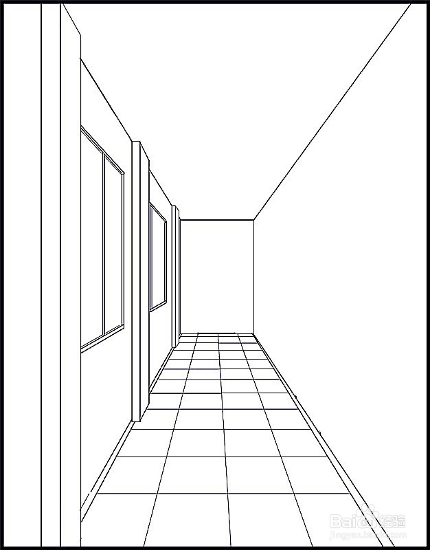 走廊的画法素描教程图片