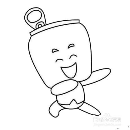卡通易拉罐的简笔画
