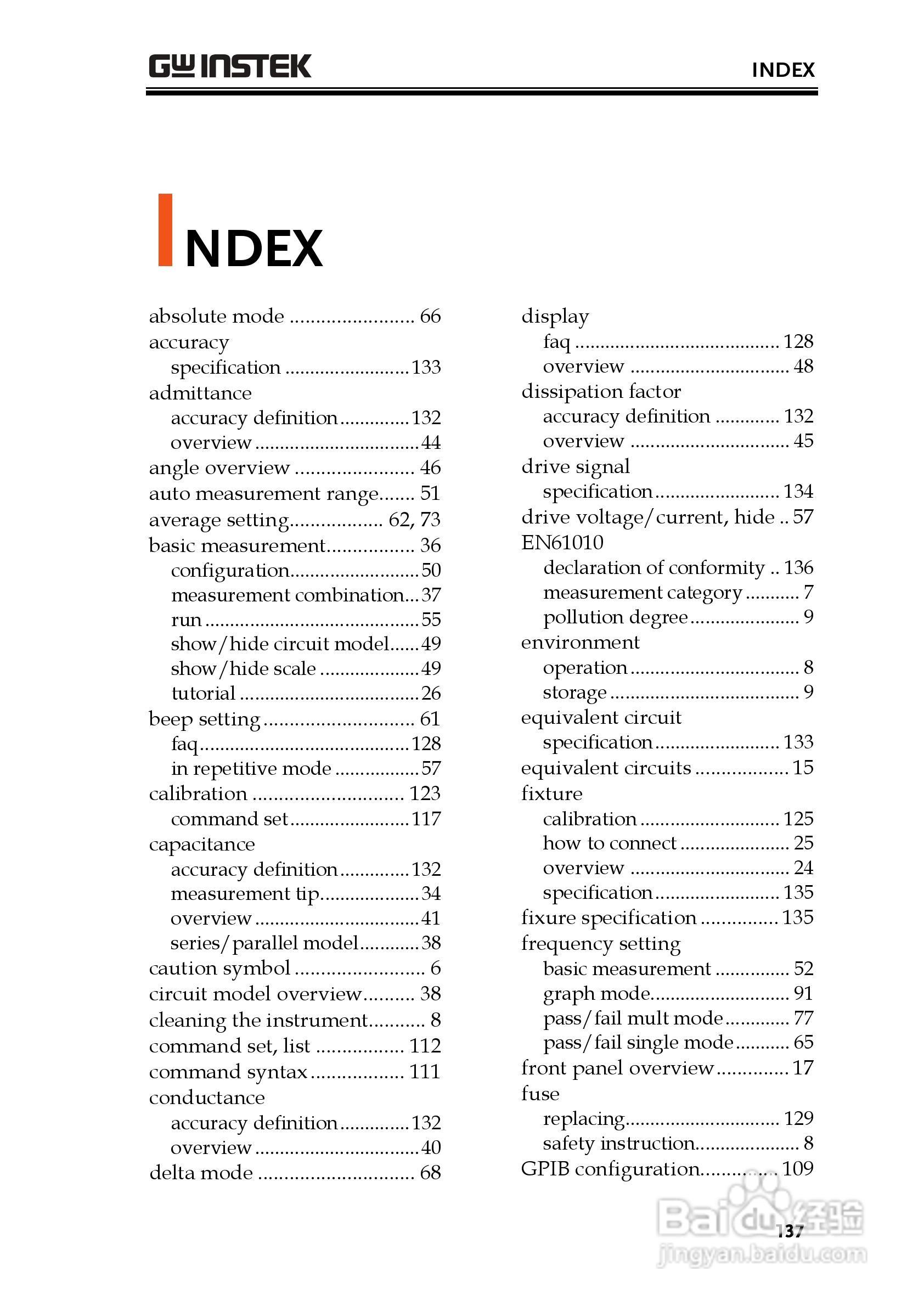 固纬LCR-8105G高精度LCR测试仪使用说明书:[14]