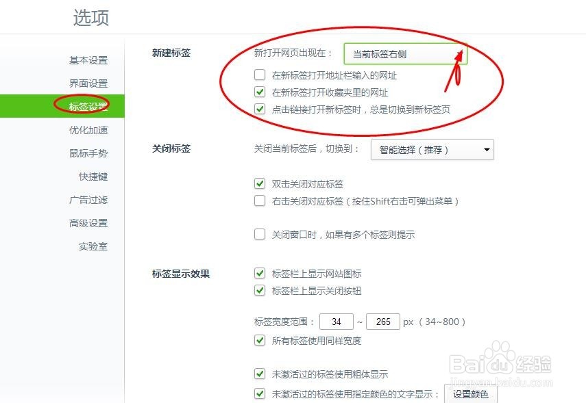 教你如何使用360浏览器Se8版之标签设置