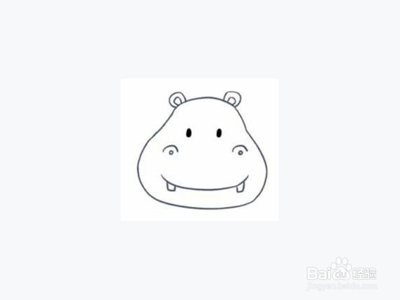 卡通河马简笔画