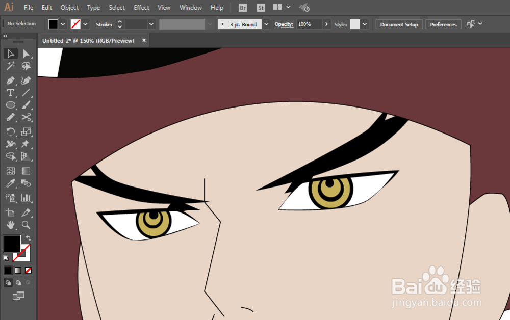 如何用ILLUSTRATOR绘制航海王鹰眼