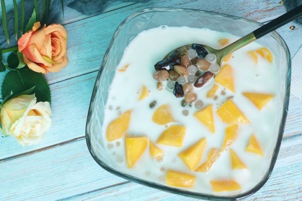 珍珠西米蜜豆椰汁