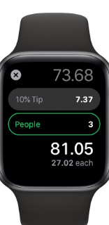 如何使用苹果手表上计算器的拆分账单和提示功能