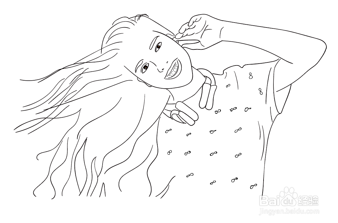 头像简笔画女生