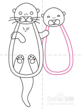 如何画一对水獭