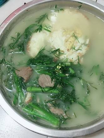 茴香菜瘦肉鸡蛋汤