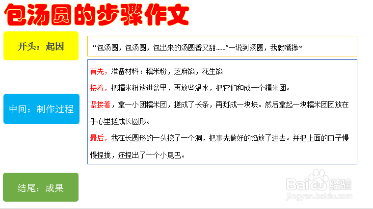 包汤圆的步骤作文
