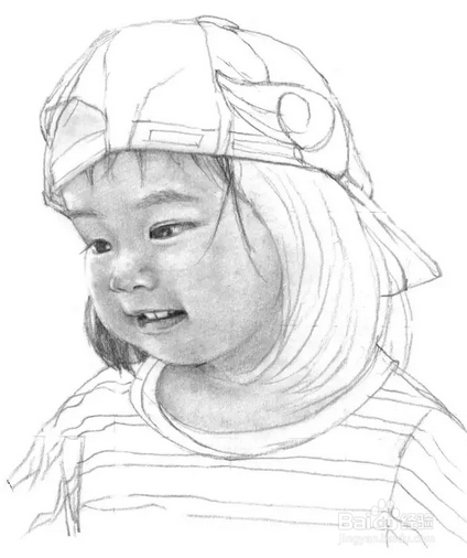 怎么素描画小女孩