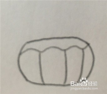 怎么画一个南瓜形的盆栽简笔画
