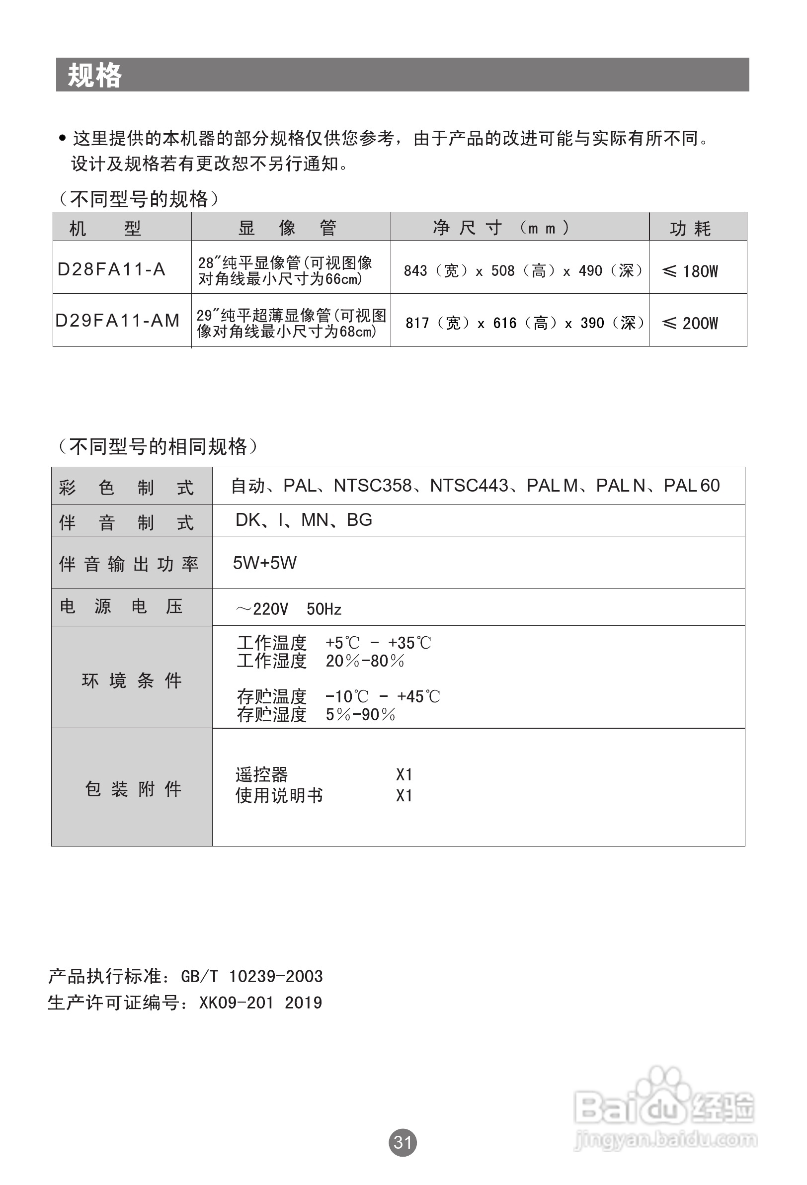 海尔D28FA11-A彩电使用说明书:[4]