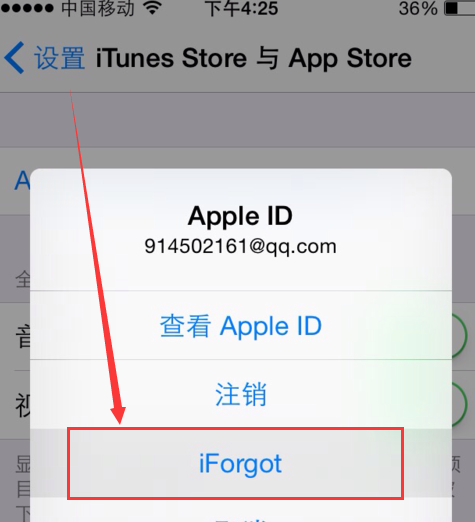 苹果手机登录itunesstore密码忘了怎么办