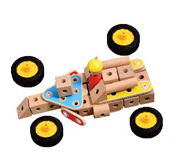 怎样教宝宝组装方圆木玩赛车玩具