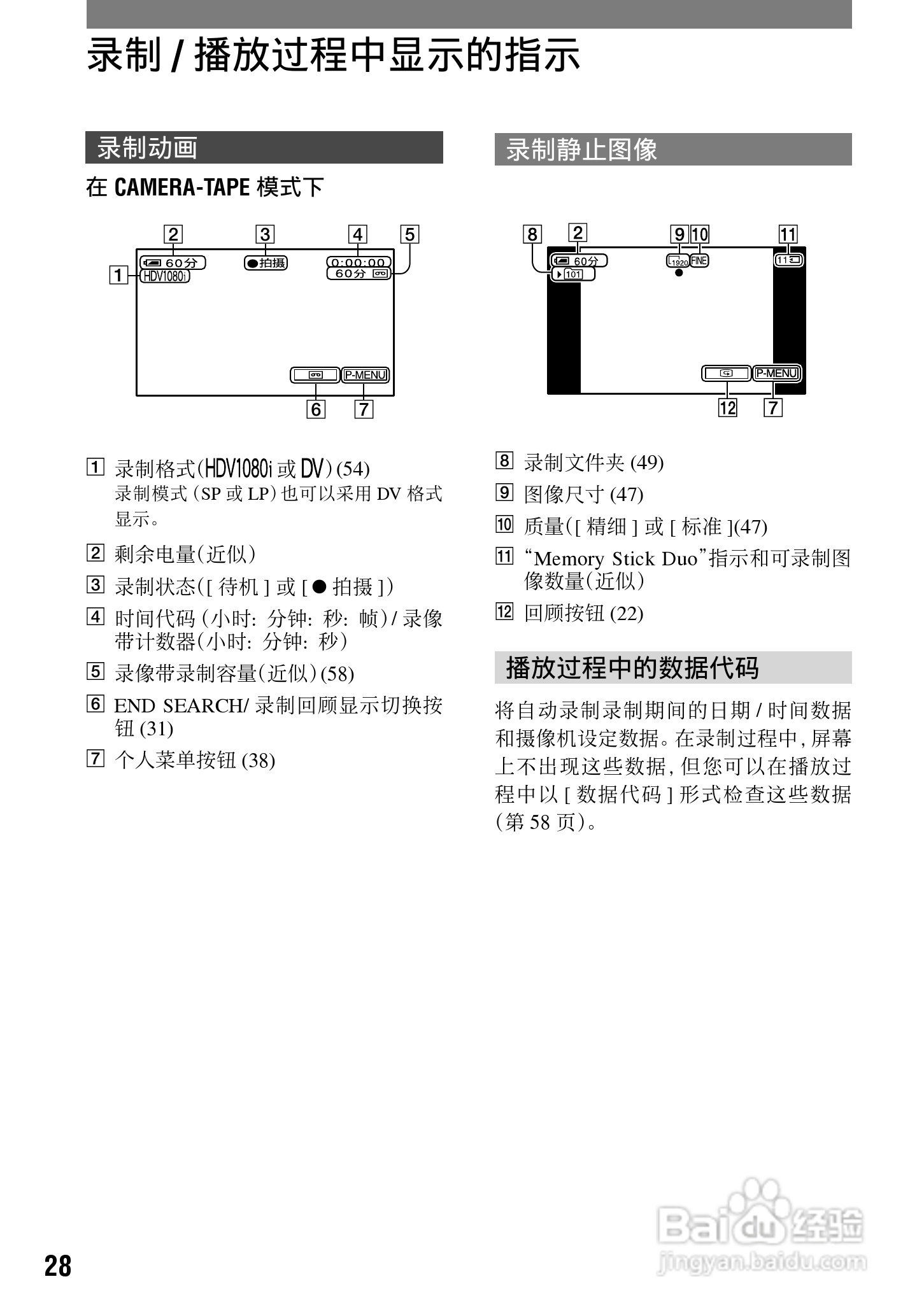 索尼HDR-HC1E数码摄像机使用说明书:[3]