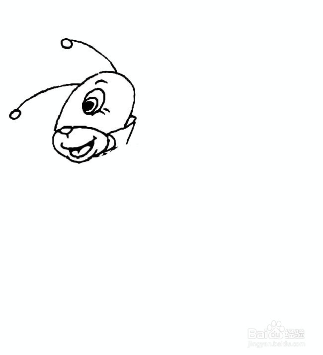 穿燕尾服的帅气的卡通蝈蝈的简笔画