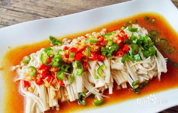 简单易学的蒜蓉米椒蒸金针菇的家常做法